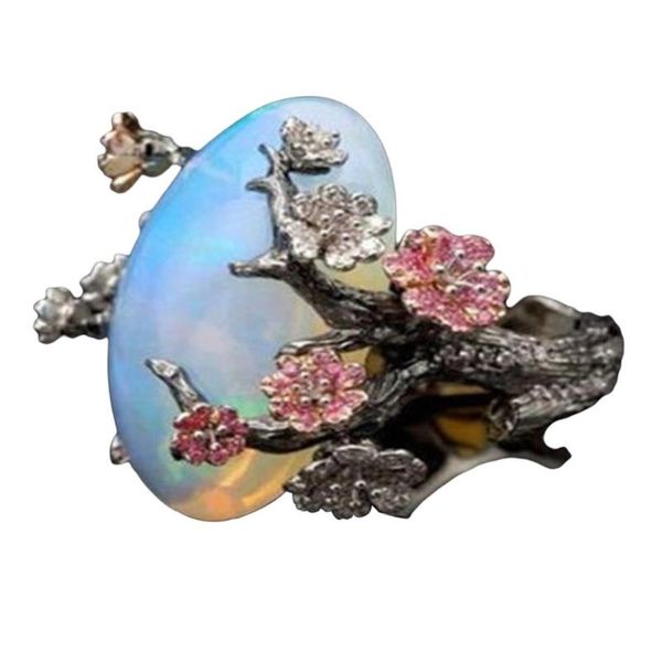 cluster rings bridal vintage opal for lovers women flower band black jewelry, Golden;silver
cluster rings bridal vintage opal for lovers women flower band black jewelry, Golden;silver