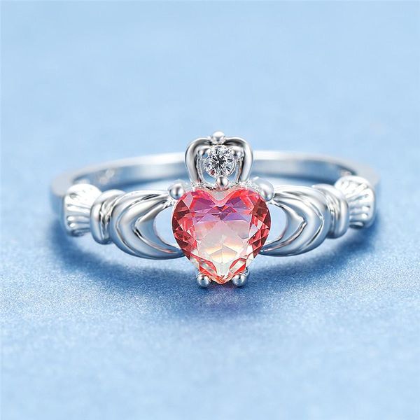 wedding rings pink yellow heart zircon crown claddagh for women simple fashion jewelry female rainbow stone ring valentine's day gifts, Slivery;golden
wedding rings pink yellow heart zircon crown claddagh for women simple fashion jewelry female rainbow stone ring valentine's day gifts, Slivery;golden