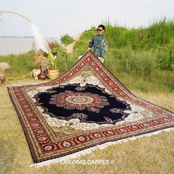 carpets 9'x12' home medallion hand kmotted blue silk rug turkey handmade carpet (lh986b)
carpets 9'x12' home medallion hand kmotted blue silk rug turkey handmade carpet (lh986b)