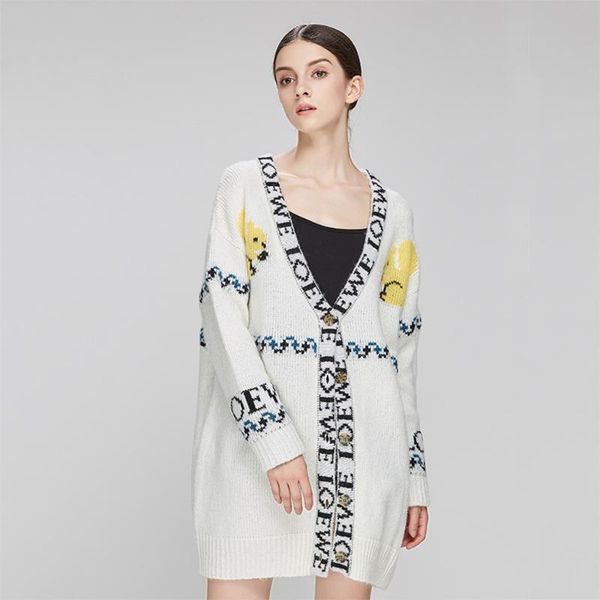 women's sweaters letter print cardigan sweater knit long coat harajuku sleeve korean christmas women, White;black
women's sweaters letter print cardigan sweater knit long coat harajuku sleeve korean christmas women, White;black