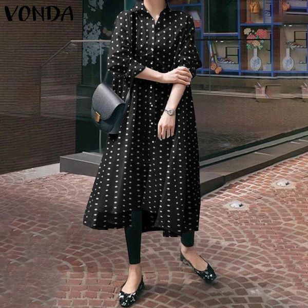 2021women shirt dress vonda 2021 autumn long sleeve vintage polka dot asymmetric maxi dresses plus size party bohemian vestidos, Black;gray
2021women shirt dress vonda 2021 autumn long sleeve vintage polka dot asymmetric maxi dresses plus size party bohemian vestidos, Black;gray