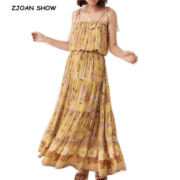 bohemian floral print tassel lacing up spaghetti strap dress yellow ethnic woman stream pleated shappy long dresses 210429, Black;gray
bohemian floral print tassel lacing up spaghetti strap dress yellow ethnic woman stream pleated shappy long dresses 210429, Black;gray