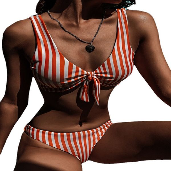 21 year new striped solid print split bikini swimsuit, White;black 
21 year new striped solid print split bikini swimsuit, White;black