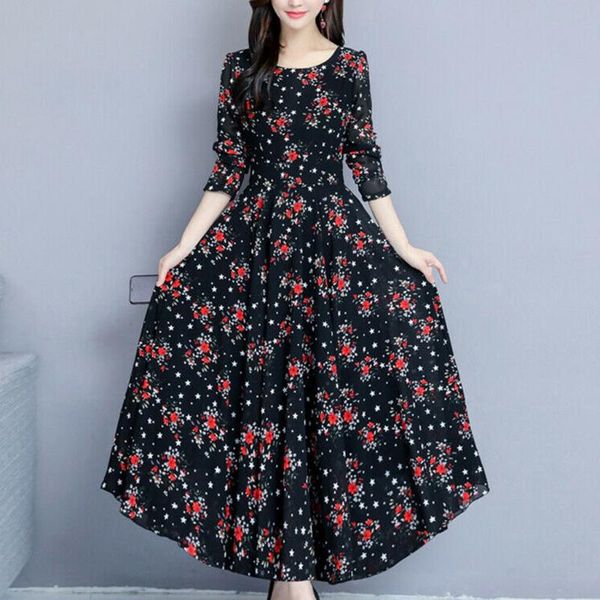 casual dresses floral print long dress women o neck sleeve party vintage boho maxi loose elegant vestido mujer #t2p, Black;gray
casual dresses floral print long dress women o neck sleeve party vintage boho maxi loose elegant vestido mujer #t2p, Black;gray
