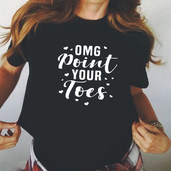 women's t-shirt summer fashion point your toes dance t shirt women casual plus size short sleeve harajuku tee femme camisas de mujer, White
women's t-shirt summer fashion point your toes dance t shirt women casual plus size short sleeve harajuku tee femme camisas de mujer, White