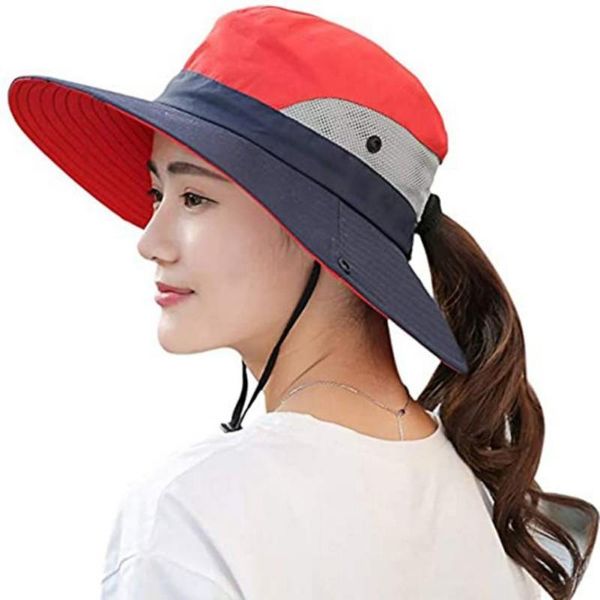 ponytail sunhat women's outdoor uv protection foldable mesh wide brim beach fishing caps 1 hats, Black;white
ponytail sunhat women's outdoor uv protection foldable mesh wide brim beach fishing caps 1 hats, Black;white