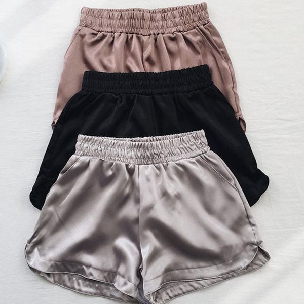 summer solid satin casual feminino women shorts elastic high waist black silver wide leg trouser bottom fashion sexy, White;black
summer solid satin casual feminino women shorts elastic high waist black silver wide leg trouser bottom fashion sexy, White;black