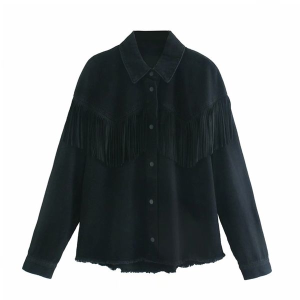 autumn women denim jackets coats long sleeve tassel loose black single breasted female casual jacket outerwear clothes 210513, Black;brown
autumn women denim jackets coats long sleeve tassel loose black single breasted female casual jacket outerwear clothes 210513, Black;brown