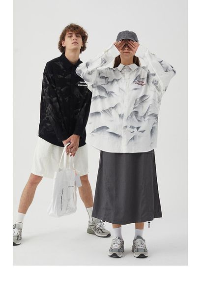 autumn tie-dye retro tide brand loose couple long-sleeved shirt men's design sense fashion trend jacket casual shirts, White;black
autumn tie-dye retro tide brand loose couple long-sleeved shirt men's design sense fashion trend jacket casual shirts, White;black