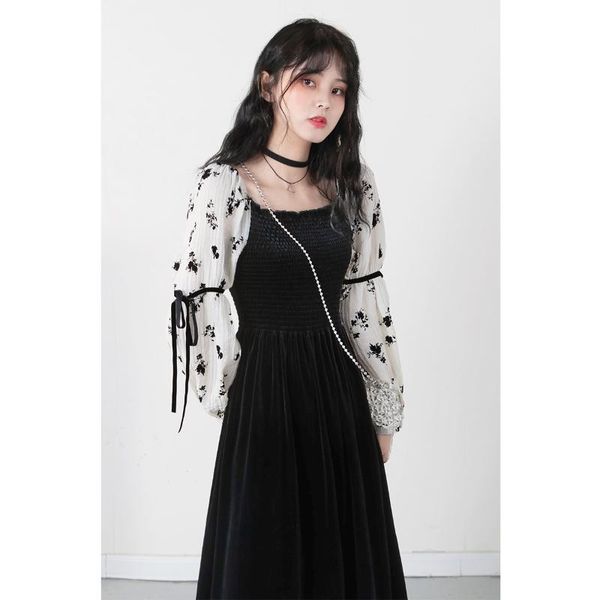casual dresses winter dress french small floral style in early autumn with a slim waist and sense of niche stitching, Black;gray
casual dresses winter dress french small floral style in early autumn with a slim waist and sense of niche stitching, Black;gray