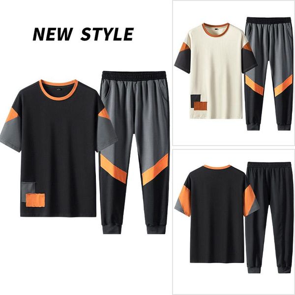 summer casual men's set tracksuit sportswear suits short sleeve t-shirt + ankle-length pants 2 piece male sweatsuit tracksuits, Gray
summer casual men's set tracksuit sportswear suits short sleeve t-shirt + ankle-length pants 2 piece male sweatsuit tracksuits, Gray