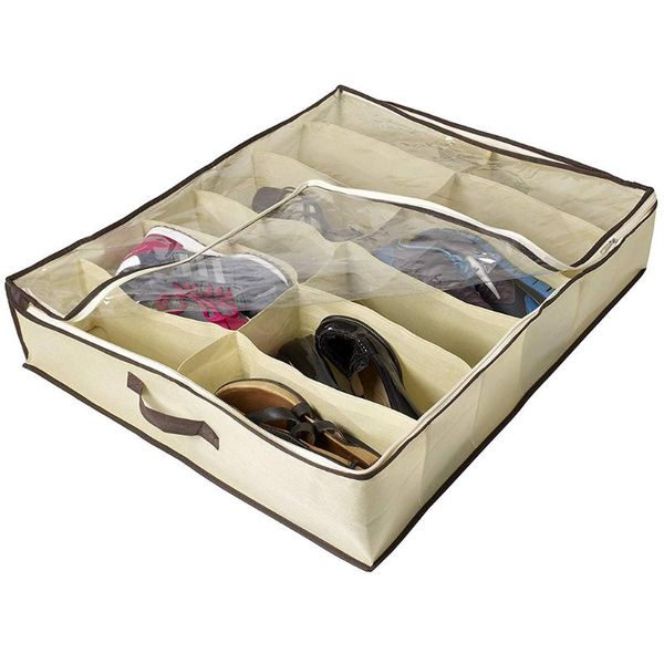 2pcs/set 12 grids zipper closure reusable universal washable clear storage shoes box folding under bed bag home clothing & wardrobe
2pcs/set 12 grids zipper closure reusable universal washable clear storage shoes box folding under bed bag home clothing & wardrobe