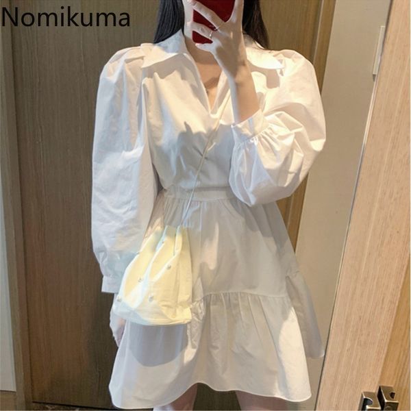 nomikuma chic turn-down collar puff sleeve dresses women elegant slim waist dresses korean spring new vestidos femme 6g650 210427, Black;gray
nomikuma chic turn-down collar puff sleeve dresses women elegant slim waist dresses korean spring new vestidos femme 6g650 210427, Black;gray