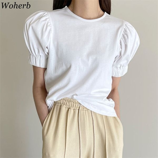 women t-shirts summer o-neck pullover puff sleeve female korean loose temperament white tees chic shirt 4h656 210519
women t-shirts summer o-neck pullover puff sleeve female korean loose temperament white tees chic shirt 4h656 210519