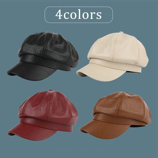 berets stylish korean sboy caps autumn winter fashion pu leather octagonal hat ladies retro painter cap gatsby peaked beret, Blue;gray
berets stylish korean sboy caps autumn winter fashion pu leather octagonal hat ladies retro painter cap gatsby peaked beret, Blue;gray