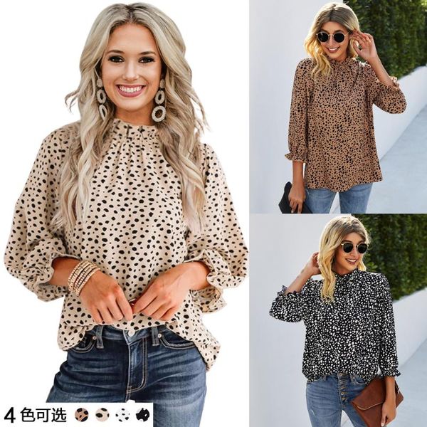 women's blouses & shirts women blouse fashion leopard print ruffled three quarters female spring casual loose blusas mujer camisa, White
women's blouses & shirts women blouse fashion leopard print ruffled three quarters female spring casual loose blusas mujer camisa, White