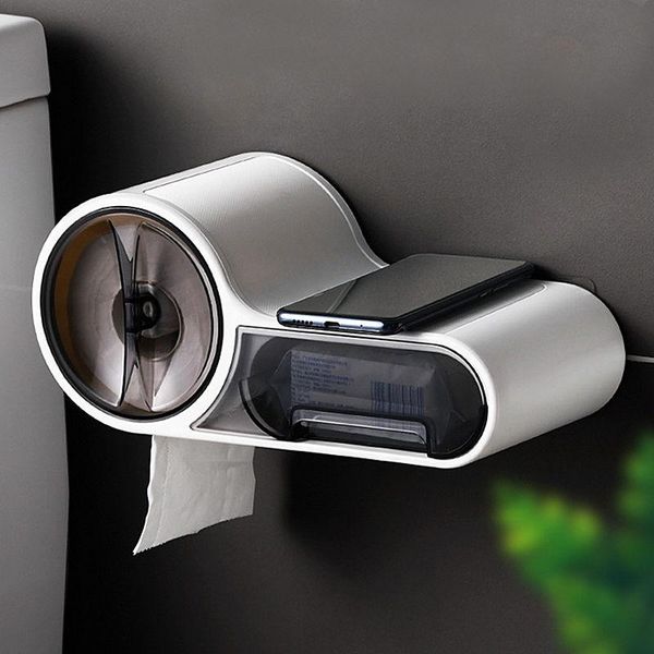 creative wall mounted toilet paper holder waterproof tissue storage box roll dispenser shelf bathroom tool boxes & napkins
creative wall mounted toilet paper holder waterproof tissue storage box roll dispenser shelf bathroom tool boxes & napkins