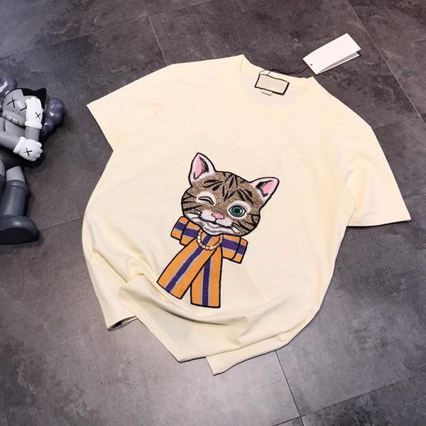 women's t-shirt ks964 spring 2021 delicate embroidery cat casual fashion loose round neck pullover short sleeve, White
women's t-shirt ks964 spring 2021 delicate embroidery cat casual fashion loose round neck pullover short sleeve, White