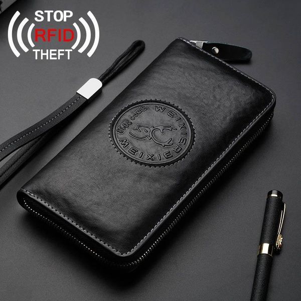 vintage genuine leather wallet rfid theft protect zipper coin pocket passport cover long purse for men card holder, Red;black
vintage genuine leather wallet rfid theft protect zipper coin pocket passport cover long purse for men card holder, Red;black