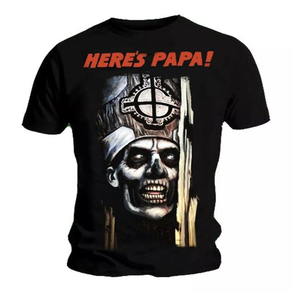official ghost t shirt here's papa skeleton black classic rock band mens tee, White;black
official ghost t shirt here's papa skeleton black classic rock band mens tee, White;black
