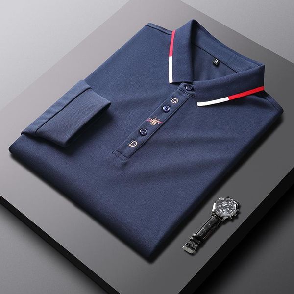 men's polos high-end brand breathable shirt long bee embroidery leisure trend t-shirt spring and autumn cotton, White;black
men's polos high-end brand breathable shirt long bee embroidery leisure trend t-shirt spring and autumn cotton, White;black