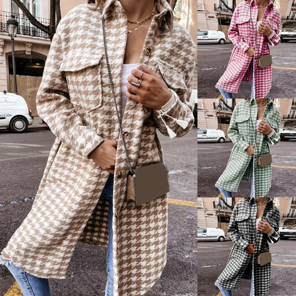 women's trench coats lady overcoat outerwear women's coat winter/autumn 2021 houndstooth turn-down collar single-breasted suit jac, Tan;black
women's trench coats lady overcoat outerwear women's coat winter/autumn 2021 houndstooth turn-down collar single-breasted suit jac, Tan;black