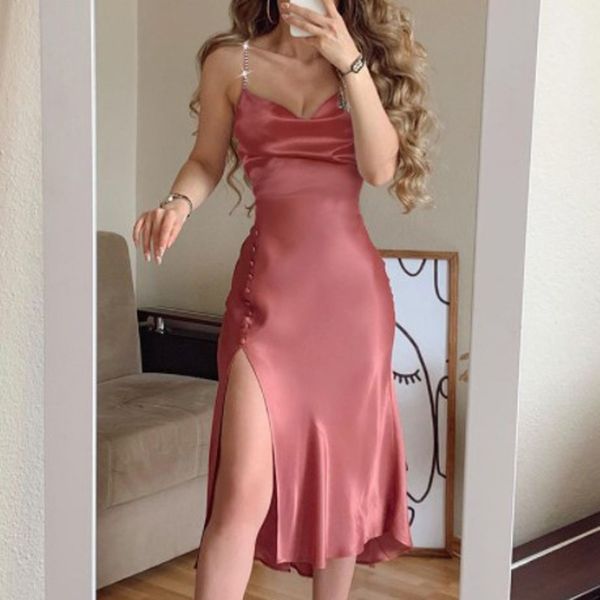 2021 women neck sleeveless sling party dress summer solid slim ladies fashion elegant female, Black;gray
2021 women neck sleeveless sling party dress summer solid slim ladies fashion elegant female, Black;gray