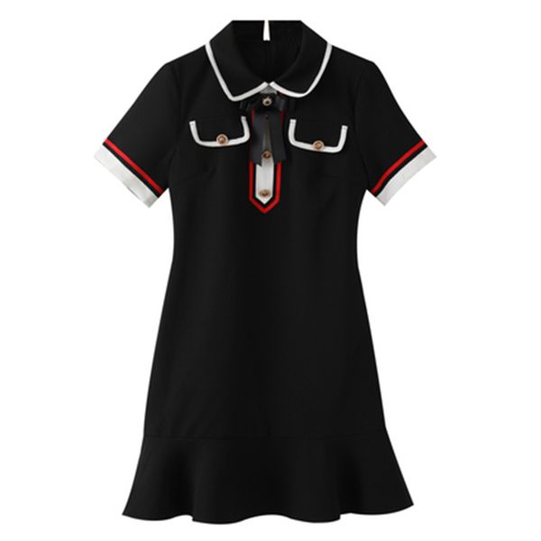 women knitted white black turn down collar bow short sleeve mini mermaid dress summer d2581 210514, Black;gray
women knitted white black turn down collar bow short sleeve mini mermaid dress summer d2581 210514, Black;gray