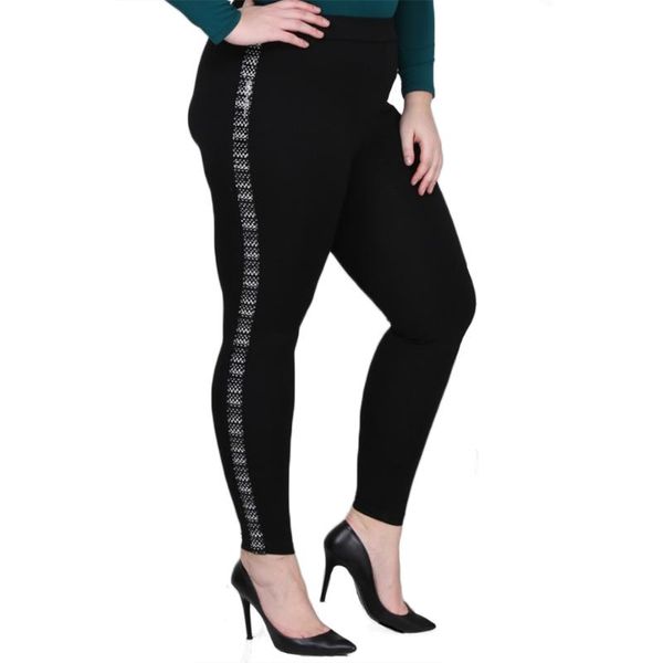 women's leggings hanezza 2021 autumn-winter plus size women side stripe sequins detailed high waist steel viscose netting material 350, Black
women's leggings hanezza 2021 autumn-winter plus size women side stripe sequins detailed high waist steel viscose netting material 350, Black