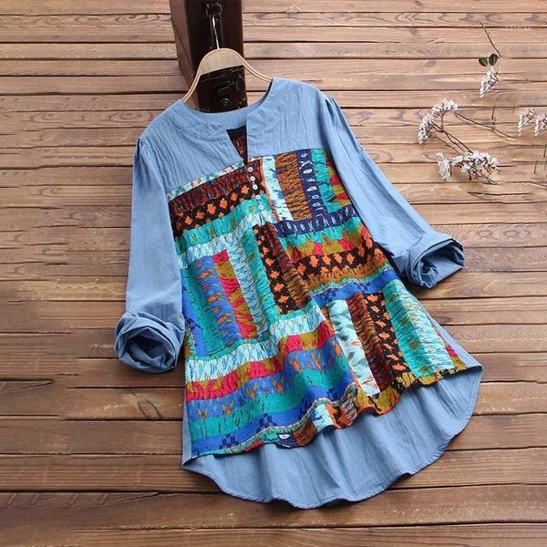 women's blouses & shirts print button v neck long sleeve blouse women clothes summer casual loose vintage streetwear plus size ladies, White
women's blouses & shirts print button v neck long sleeve blouse women clothes summer casual loose vintage streetwear plus size ladies, White