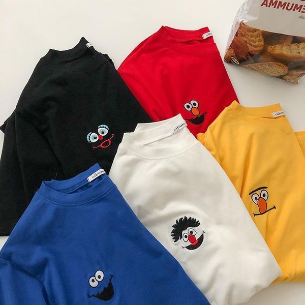 autumn long sleeve simple women t shirt korean cartoon embroidery loose all match harajuku kawaii o neck white polyester
autumn long sleeve simple women t shirt korean cartoon embroidery loose all match harajuku kawaii o neck white polyester