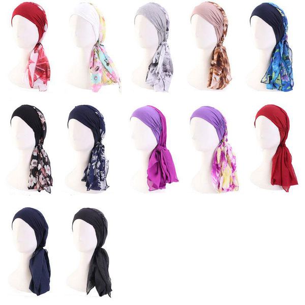 chiffon long tail hat beanie multicolor flower print head wrap caps for women girl fashion accessories, Blue;gray
chiffon long tail hat beanie multicolor flower print head wrap caps for women girl fashion accessories, Blue;gray