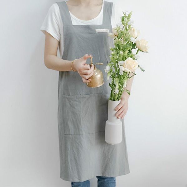 japanese and korean simple style cotton linen denim apron high-end solid color kitchen women's aprons household
japanese and korean simple style cotton linen denim apron high-end solid color kitchen women's aprons household