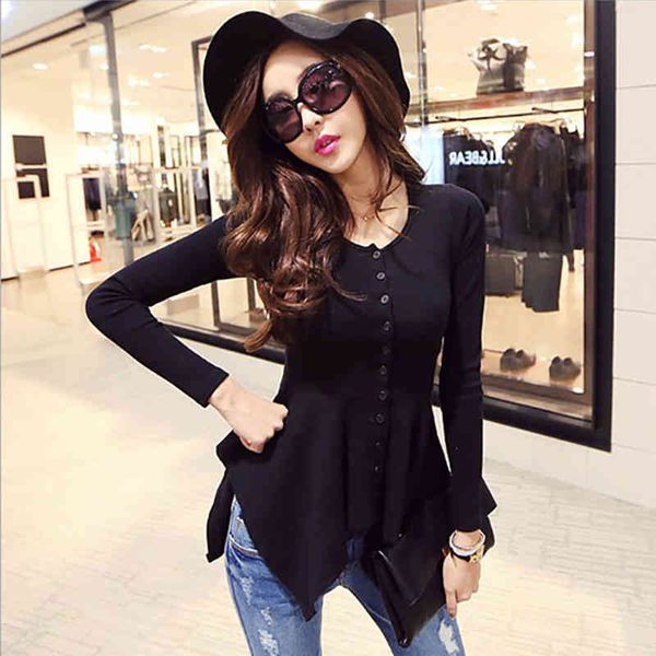 women's t-shirt shintimes 2021 button black t women slim spring autumn fashion cotton woman clothes long sleeve tee femme yhcq, White
women's t-shirt shintimes 2021 button black t women slim spring autumn fashion cotton woman clothes long sleeve tee femme yhcq, White