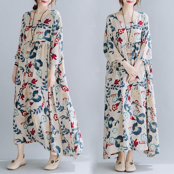 casual dresses plus size cotton linen vintage floral for women loose long woman summer dress elegant clothes 2021 sundress ft894, Black;gray
casual dresses plus size cotton linen vintage floral for women loose long woman summer dress elegant clothes 2021 sundress ft894, Black;gray