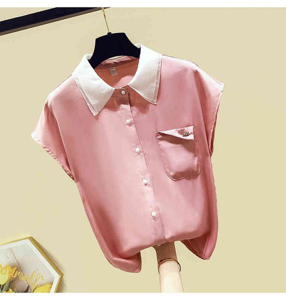 women's short sleeves turn down collar shirt summer ladies chiffon shirts female blouse a3475 210428, White
women's short sleeves turn down collar shirt summer ladies chiffon shirts female blouse a3475 210428, White