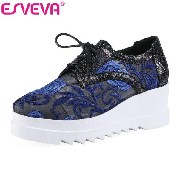 dress shoes esveva 2021 women wedge high heel pu printing leather woman lace up autumn pumps round toe wedding size 34-40, Black
dress shoes esveva 2021 women wedge high heel pu printing leather woman lace up autumn pumps round toe wedding size 34-40, Black