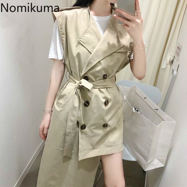 nomikuma notched collar sleeveless suit dress women double breasted sash lace up irregular summer dresses lady vestidos 3a564 210514, Black;gray
nomikuma notched collar sleeveless suit dress women double breasted sash lace up irregular summer dresses lady vestidos 3a564 210514, Black;gray