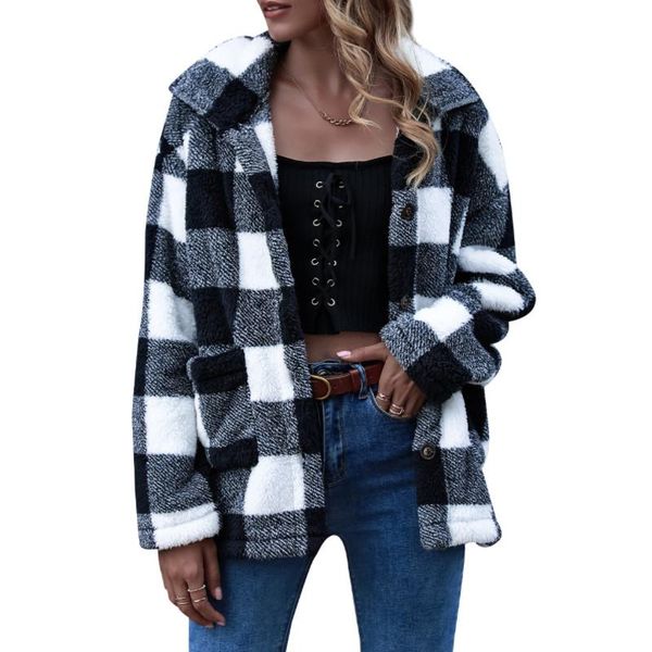 women's jackets women plaid button down jacket, warm casual long sleeve fuzzy fleece loose lapel coat with pockets winter, Black;brown
women's jackets women plaid button down jacket, warm casual long sleeve fuzzy fleece loose lapel coat with pockets winter, Black;brown
