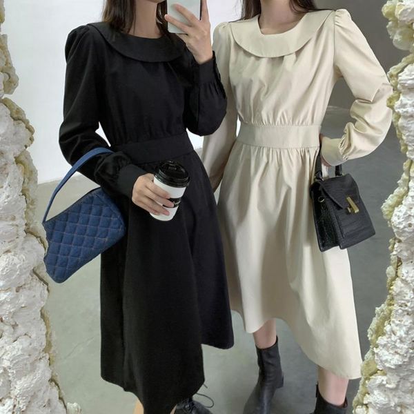 casual dresses women 2021 spring summer korean cute temperament fashion o-neck long-sleeve robe age-reducing vestidos de mujer, Black;gray
casual dresses women 2021 spring summer korean cute temperament fashion o-neck long-sleeve robe age-reducing vestidos de mujer, Black;gray
