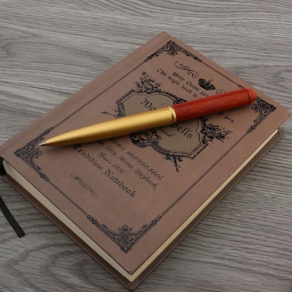 ballpoint pens brass trim gift pen chouxiongluwei red wooden stationery office school supplies writing, Blue;orange 
ballpoint pens brass trim gift pen chouxiongluwei red wooden stationery office school supplies writing, Blue;orange