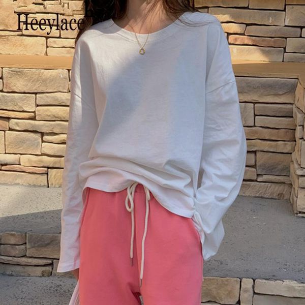 women's t-shirt women 2021 spring autumn bottoming basic fashionable korean solid wild ladies oversize split, White
women's t-shirt women 2021 spring autumn bottoming basic fashionable korean solid wild ladies oversize split, White