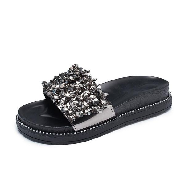 slippers summer women diamond pu bling rhinestone slides flat ourdoor flip flops female fashion crystal casual beach sandals3842, Black
slippers summer women diamond pu bling rhinestone slides flat ourdoor flip flops female fashion crystal casual beach sandals3842, Black