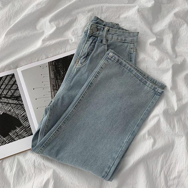 women's jeans spring 2021 female y2k high waist wide leg vintage streetwear baggy light color versatile straight pants, Blue
women's jeans spring 2021 female y2k high waist wide leg vintage streetwear baggy light color versatile straight pants, Blue
