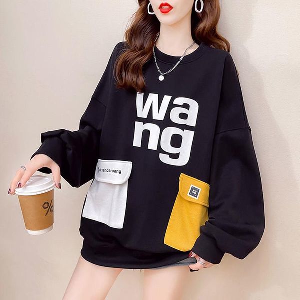 women's hoodies & sweatshirts korean style women clothes autumn winter long sleeve letters pocket pullovers for casual loose, Black
women's hoodies & sweatshirts korean style women clothes autumn winter long sleeve letters pocket pullovers for casual loose, Black