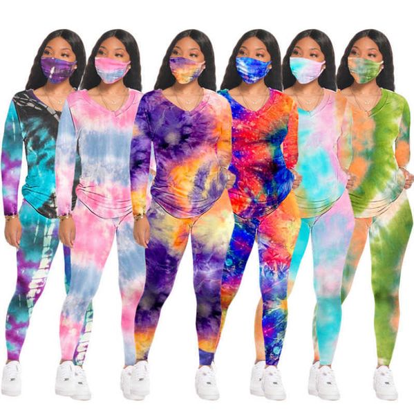 2021 women tie dye two piece set including mask european and american round neck casual fashion home sports pants suit, Gray
2021 women tie dye two piece set including mask european and american round neck casual fashion home sports pants suit, Gray