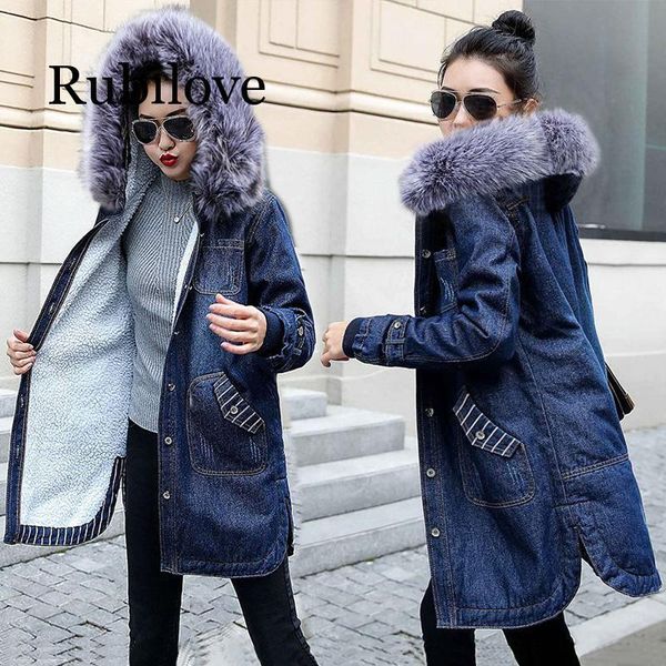 women's jackets european ladies winter jeans jacket hooded big fur collar denim female warm wool lining jean coat women large size 5xl, Black;brown
women's jackets european ladies winter jeans jacket hooded big fur collar denim female warm wool lining jean coat women large size 5xl, Black;brown