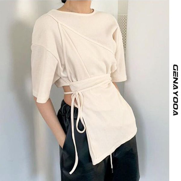 women's t-shirt genayooa split t shirt women 2021 fashion harajuku lace up tee femme solid short sleeve o neck office ladies summer, White
women's t-shirt genayooa split t shirt women 2021 fashion harajuku lace up tee femme solid short sleeve o neck office ladies summer, White