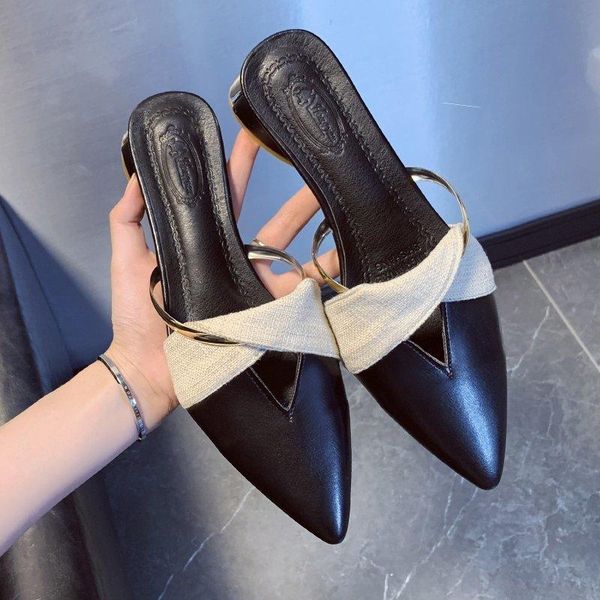 fashion women mules pu leather pointed toe slip on flip flops slipper summer women's shoes zapatos de mujer slippers, Black
fashion women mules pu leather pointed toe slip on flip flops slipper summer women's shoes zapatos de mujer slippers, Black