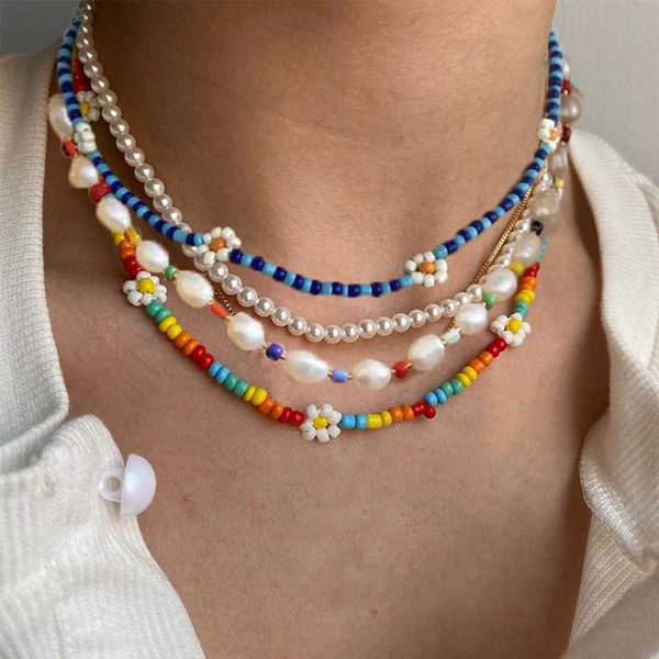 17km y2k trendy bead strand beaded choker necklace for women bohemian colorful handmade short daisy pearl jewelry, Silver
17km y2k trendy bead strand beaded choker necklace for women bohemian colorful handmade short daisy pearl jewelry, Silver